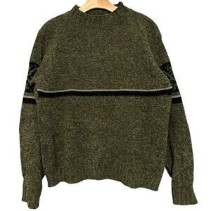 United Colors of Benetton Vintage Women’s XL Hunter Green Fair Isle Arms Sweater